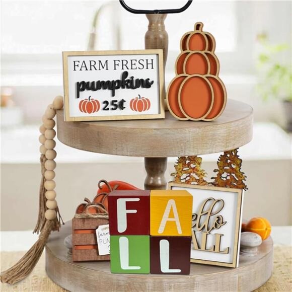 Fall Table Decor Turkey Sign - 4 Pcs Turkey Centerpieces for Table Fall Wooden - Picture 7 of 8